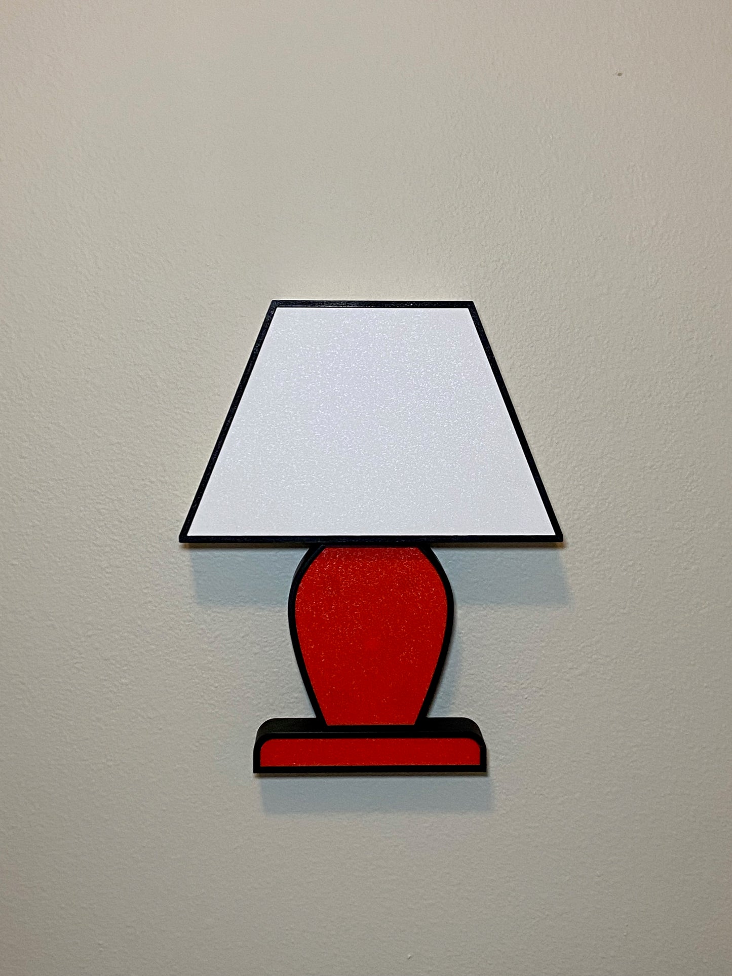 Iconic 2D Wall Lamp, White/Red