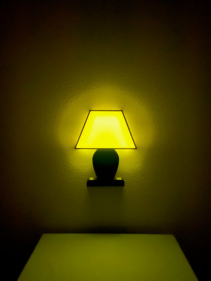 Iconic 2D Wall Lamp, Yellow/Blue, On