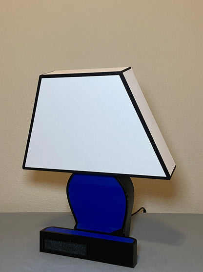 Iconic Folded Desk Lamp, White/Blue