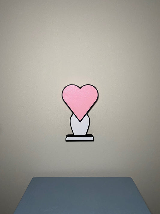 Iconic 2D Heart Lamp, Pink/White