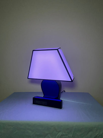 Iconic Folded Desk Lamp, White/Blue, On