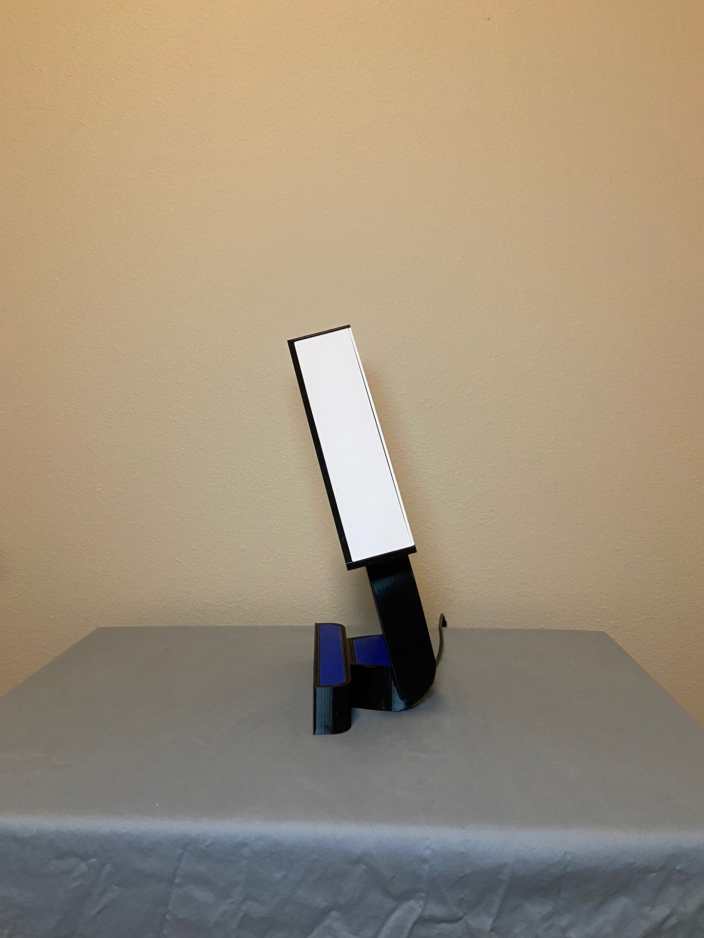 Iconic Folded Desk Lamp, White/Blue, side view