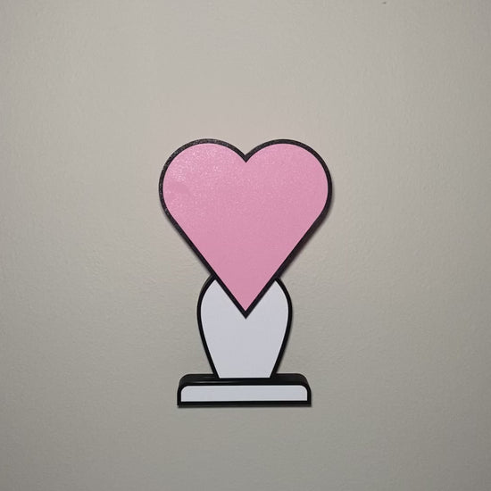 Iconic 2D Heart Lamp, Pink/White