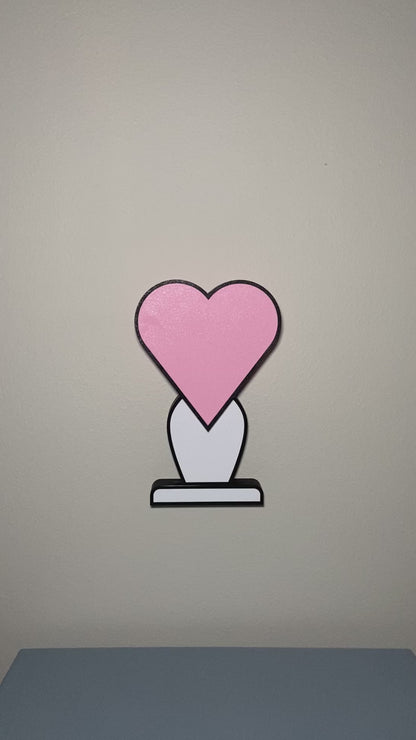 Iconic 2D Heart Lamp, Pink/White